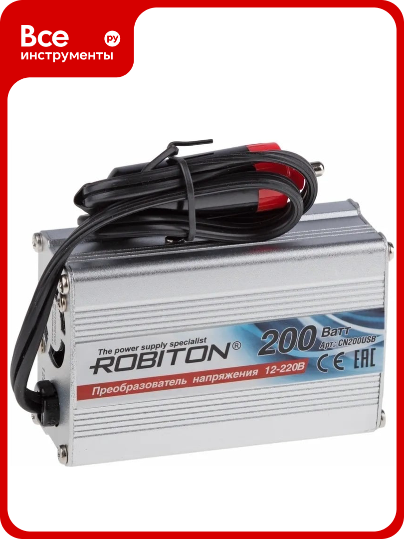 Инвертор Robiton 12V-220V CN200USB 200W 17503
