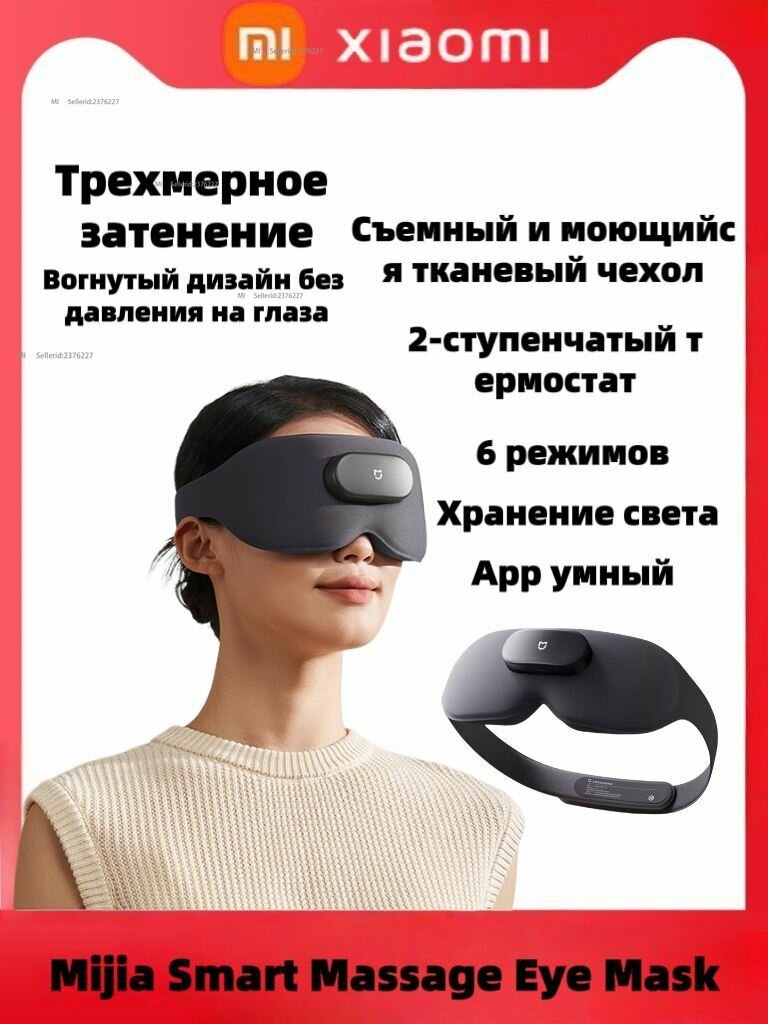 Умный массажер для глаз Mijia Smart Massage Eye Mask MJAMYZYMYY01(Mihome APP), черный