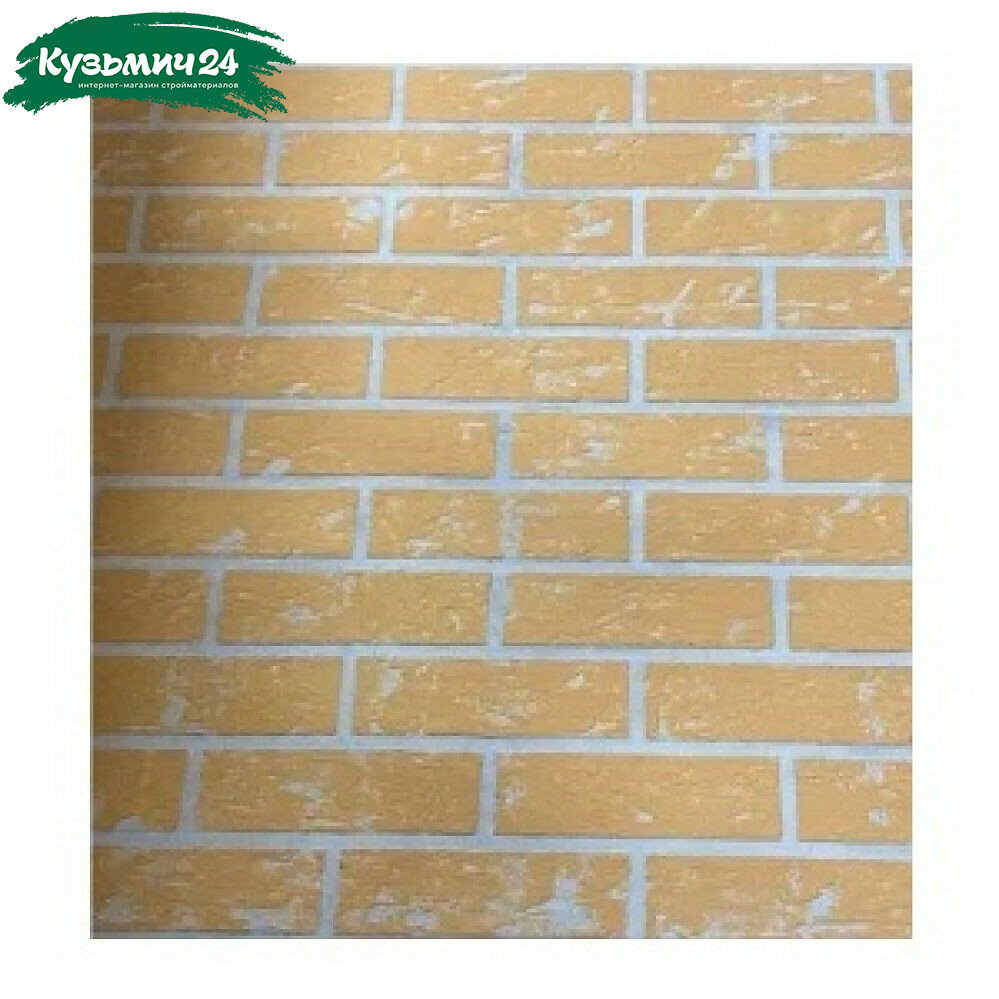 Плита ОгнеупорОFF кирпичи желтый 1200х600х8мм