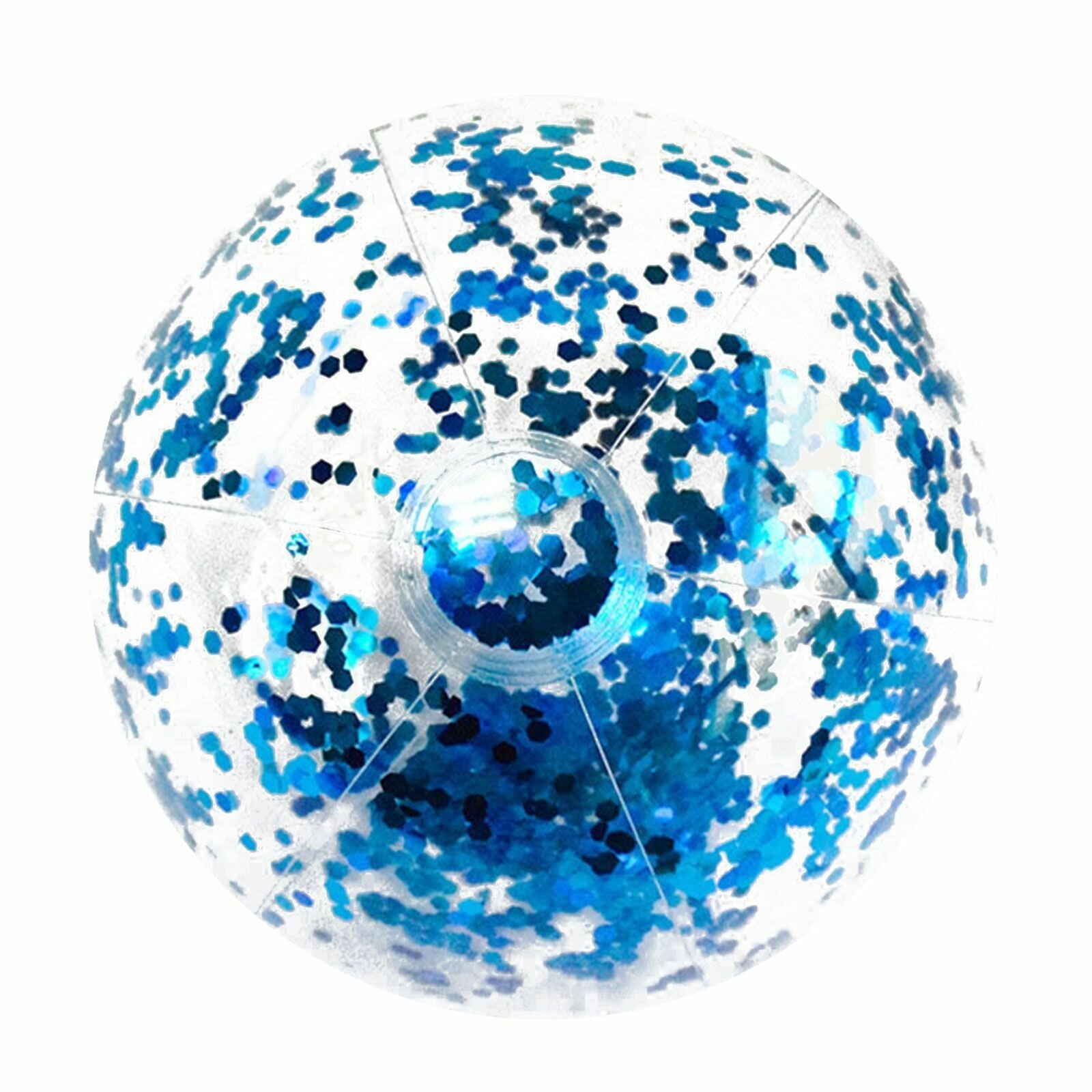 Прозрачный надувной пляжный мяч с блестками