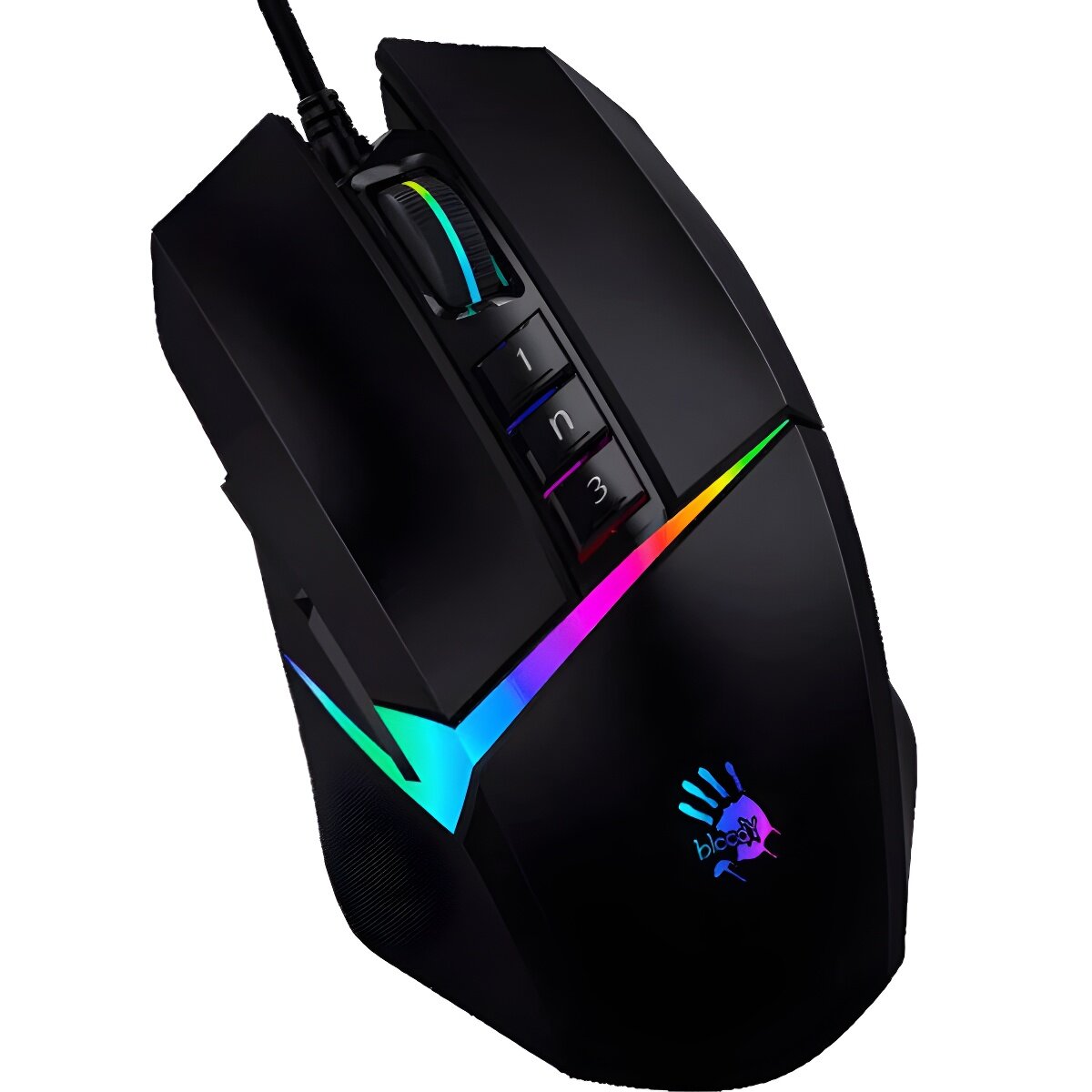 Игровая мышь A4Tech Bloody W60 Max черный оптическая 10000 dpi 10 кнопок проводная USB