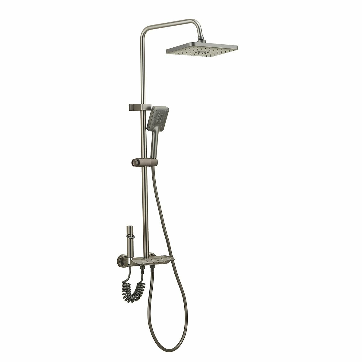 Душевая система ПрофСан стойка, верхний душ Тропический дождь, лейка, шланг