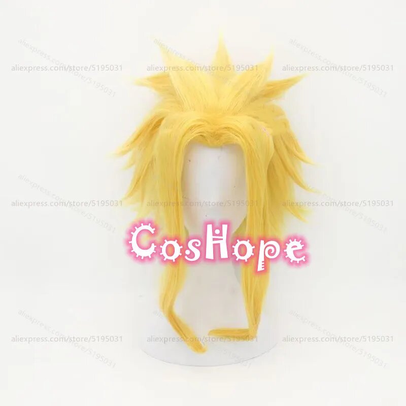 MHA All Might Косплей Парик Мужчины Пушистый Золотисто-Желтый Парик Косплей Аниме Косплей Парик Термостойкие Синтетические Парики для Хэллоуина