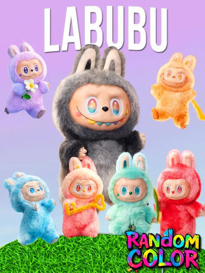 Мягкие игрушка Labubu, брелок, рандомный цвет, 17 см — фото 1