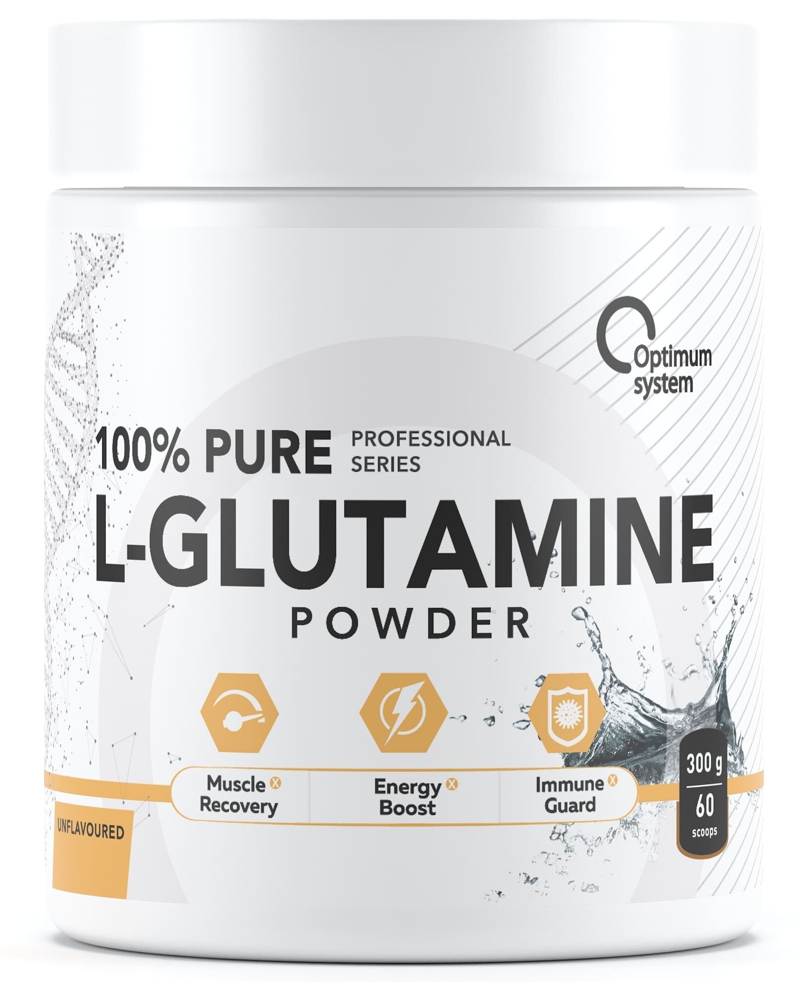 Optimum System 100% Pure Glutamine Powder 300 грамм (Без ароматизатора)