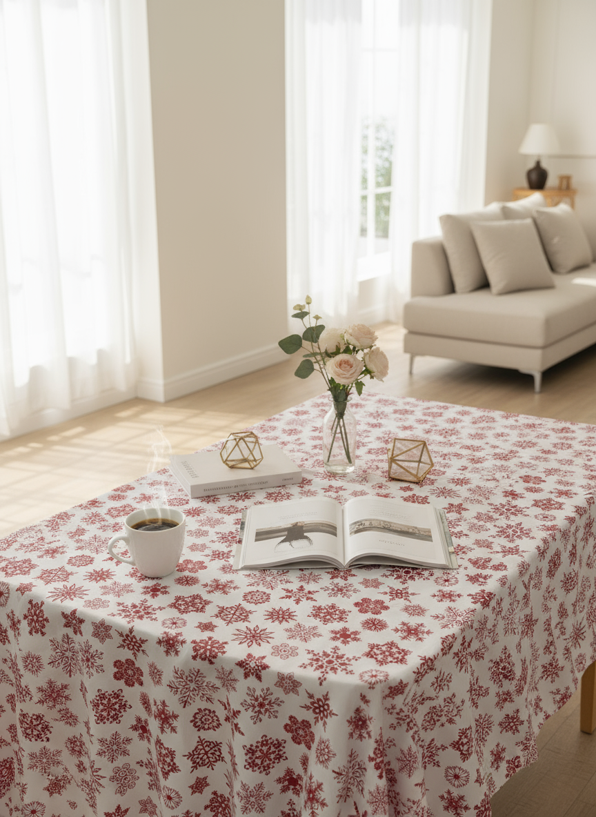 Скатерть новогодняя на стол из турецкого водоотталкивающего материала DUCk, 140х175 см