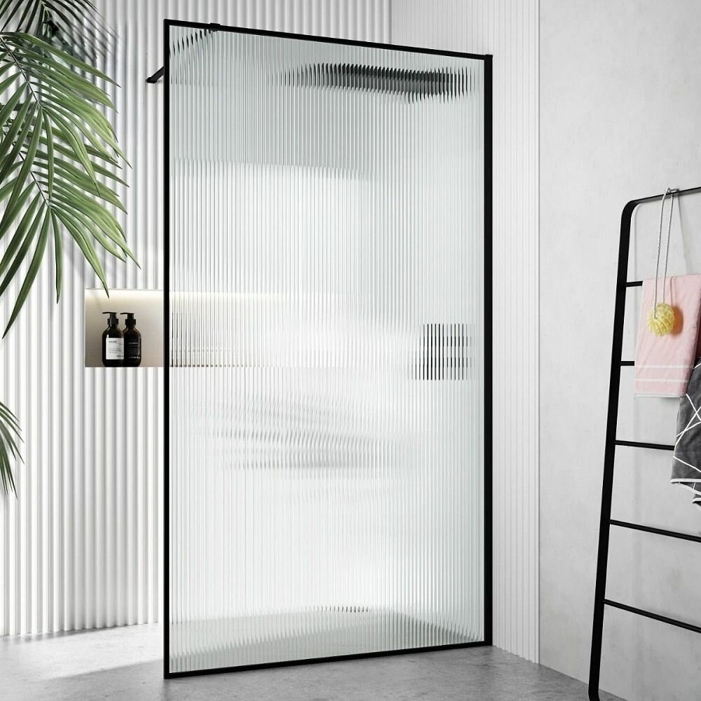 Душевая перегородка Ceruttispa STRIP T100 (100x190) стекло рифленое