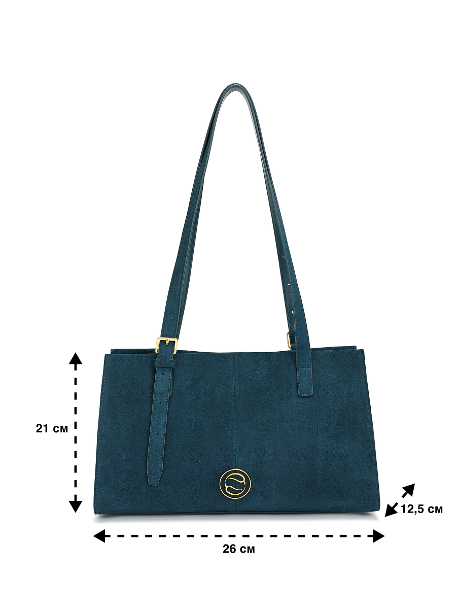 Сумка тоут Paprika Bag Italy, фактура гладкая, синий/бирюзовый — фото 1