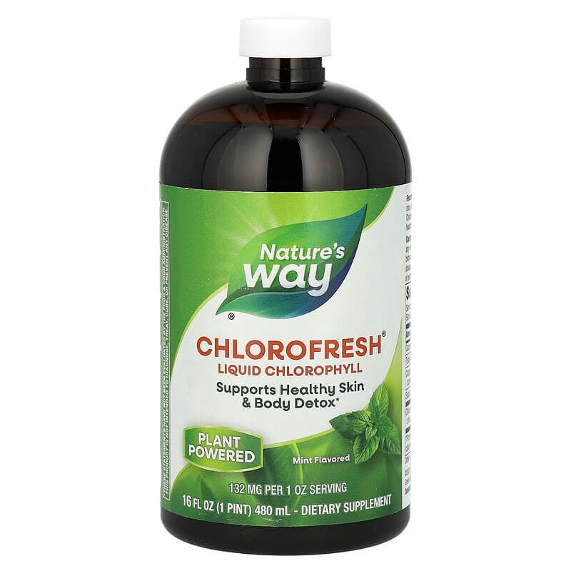 Nature’s Way Chlorofresh Mint 480 мл, жидкий хлорофилл с мятой, для детокса организма