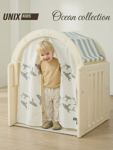 Изображение товара Домик палатка детская игровая UNIX Kids Ocean / Океан для детей, для дома и улицы, дачи, пластиковый, игрушечный 80х80х108 см, серый