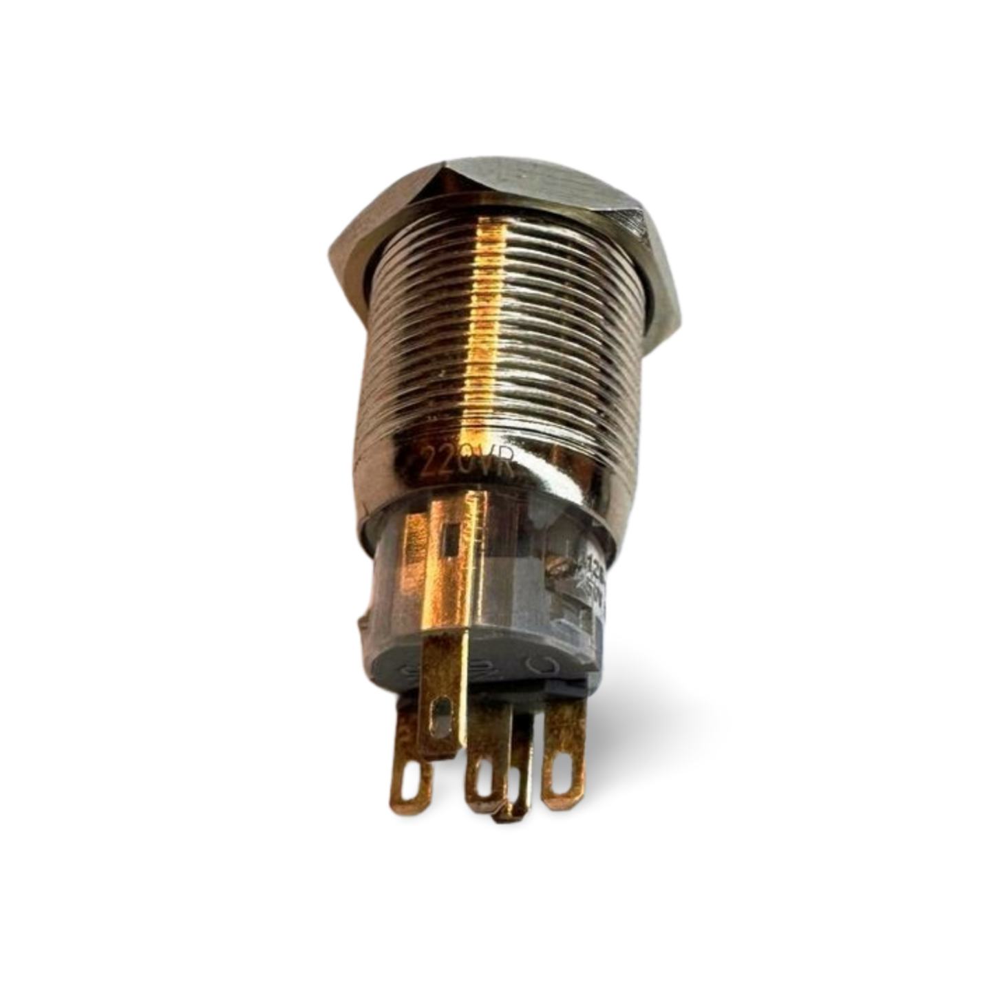 Металлическая кнопка-индикатор, красный замок 19 мм