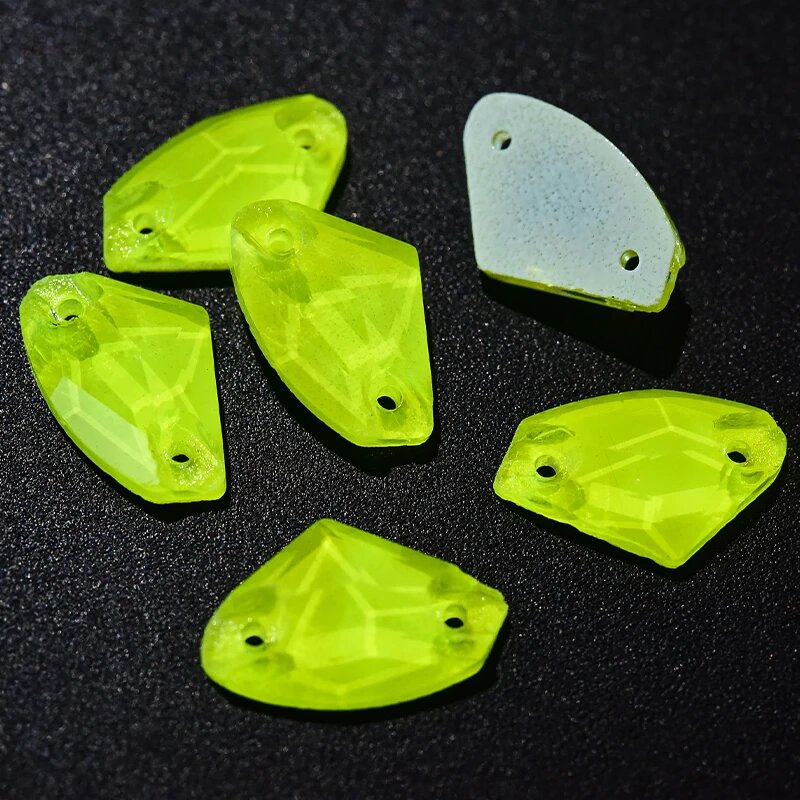 Стразы зеленые Citrine Neon, 9x14 мм, 45 шт