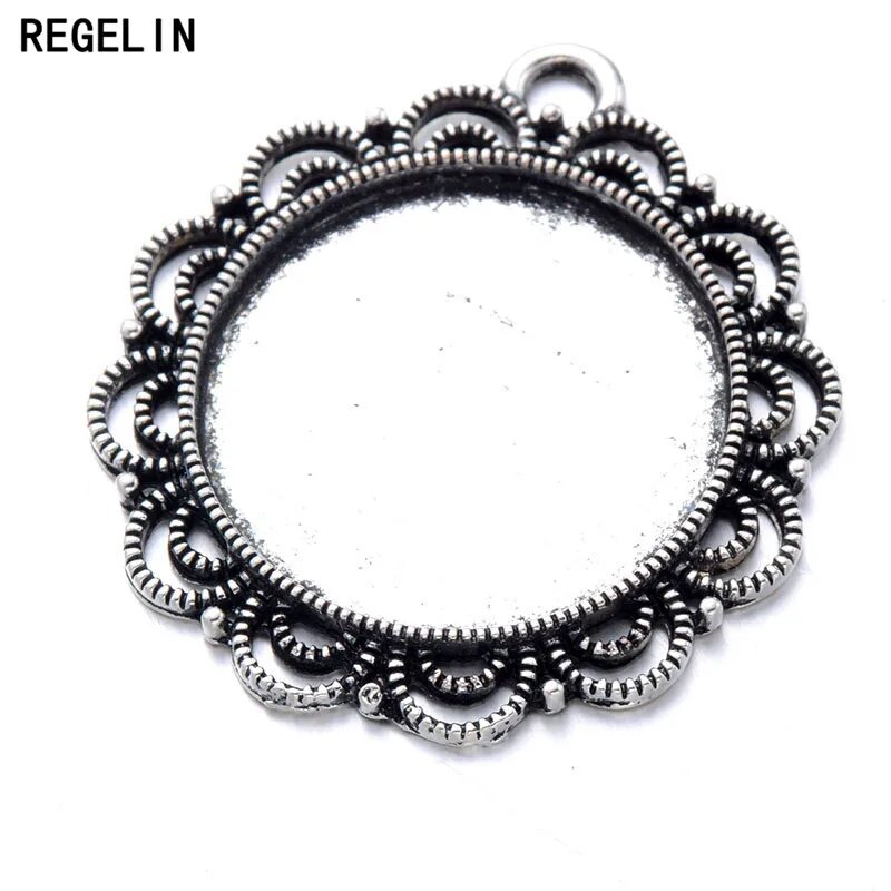 Основа для подвески antique silver, 25 мм, 10 шт.