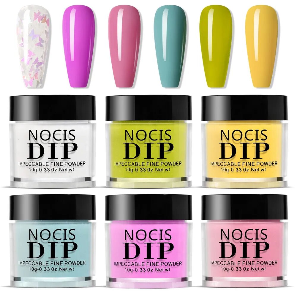 Гель-пудра для покрытия ногтей , малиновая, 6 шт, 60 г, Дип-пудра, DIP Powder