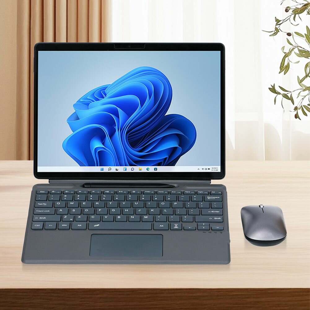 Магнитная беспроводная клавиатура с подсветкой и сенсорной панелью для Microsoft Surface Pro 8, 9, X, 10, 11 — фото 1