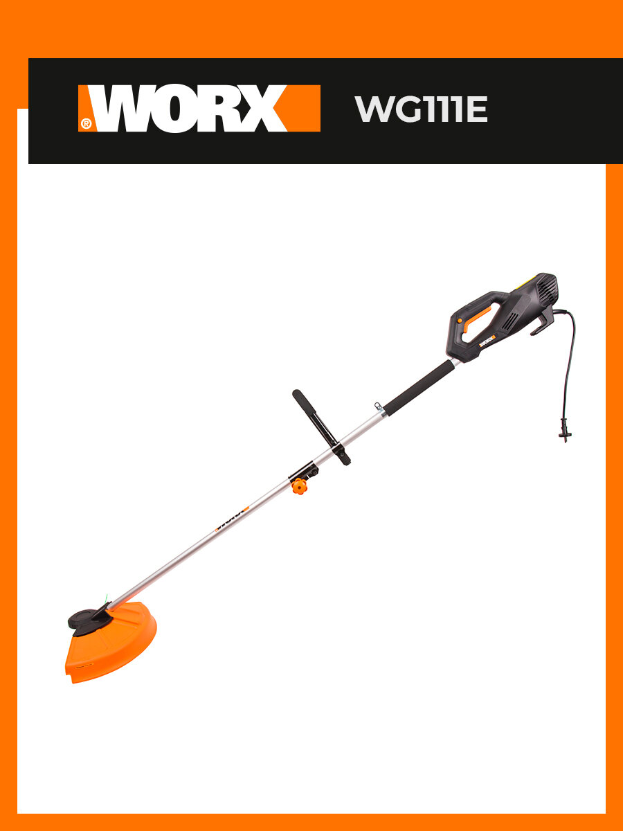 Триммер электрический WORX WG111E 38см, 1000Вт, нож 23см, оранжевый