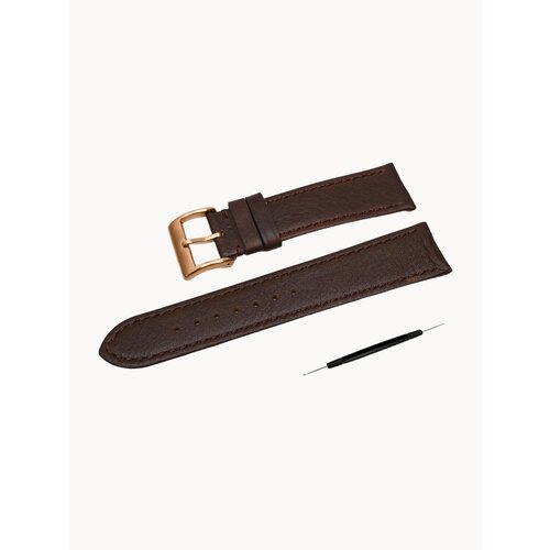 Ремешок AXIVER, фактура гладкая, размер 22мм, коричневый