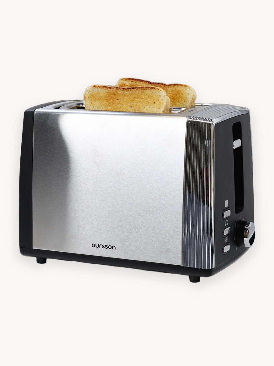Тостер Oursson TS2220L, функция подогрева, серебристый, 930Вт