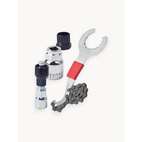 Набор ключей для ремонта велосипеда: съемники трещетки, каретки, кассеты, выжимка шатуна и картриджа каретки