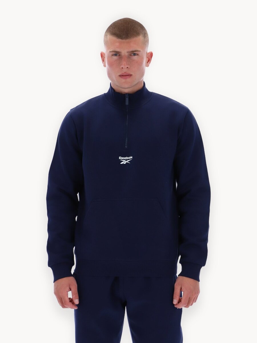 Толстовка спортивная Reebok ASHER SMALL LOGO QTR ZIP, размер 2XL INT, , синий