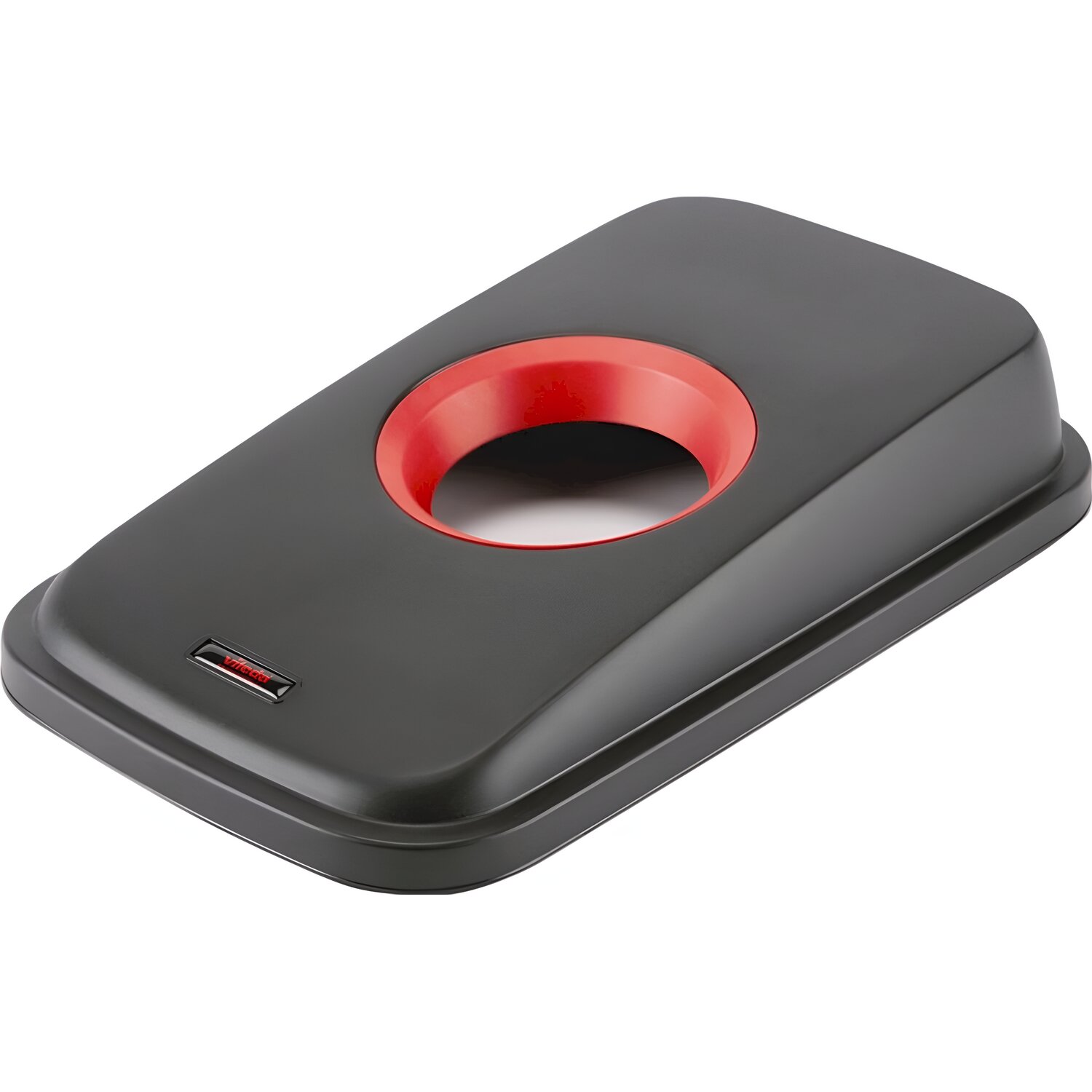 Vileda Professional Крышка для контейнера Vileda Professional Гео с круглым отверстием пластик чёрный/красный (137732)