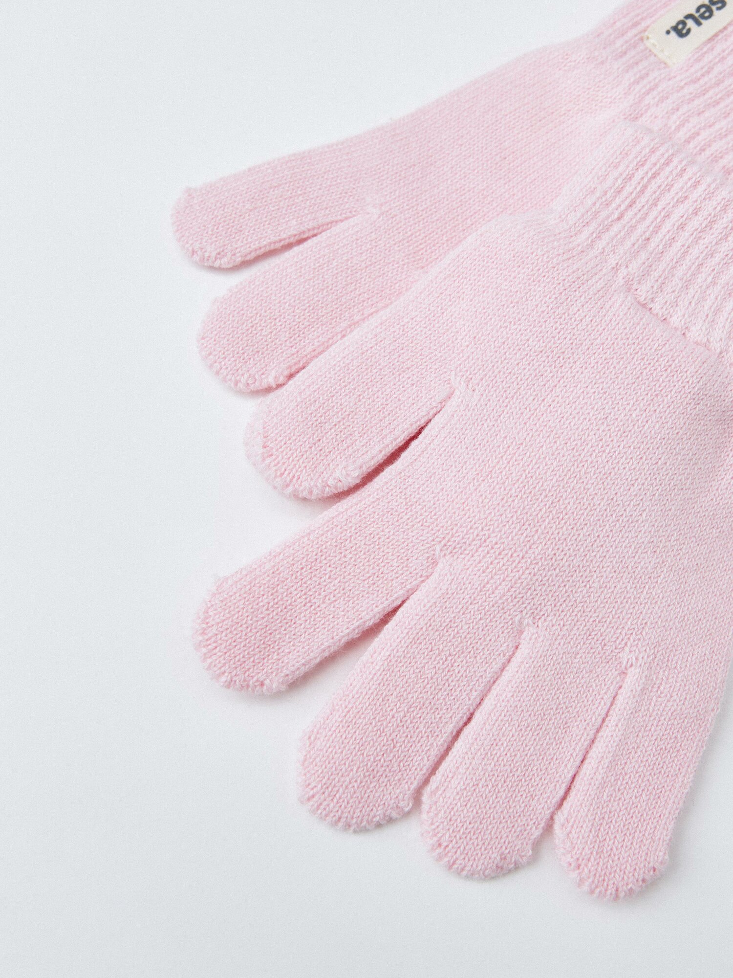 Перчатки Sela для девочек, размер 3/4YEARS, светло-розовый — фото 1