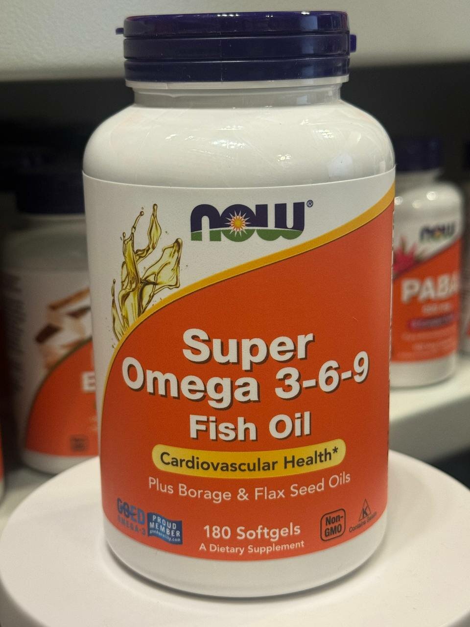 NOW Super Omega 3-6-9 1200 mg - Комплекс Омега-3-6-9 для поддержания здоровья сердца, сосудов и кожи, 180 гелевых капсул