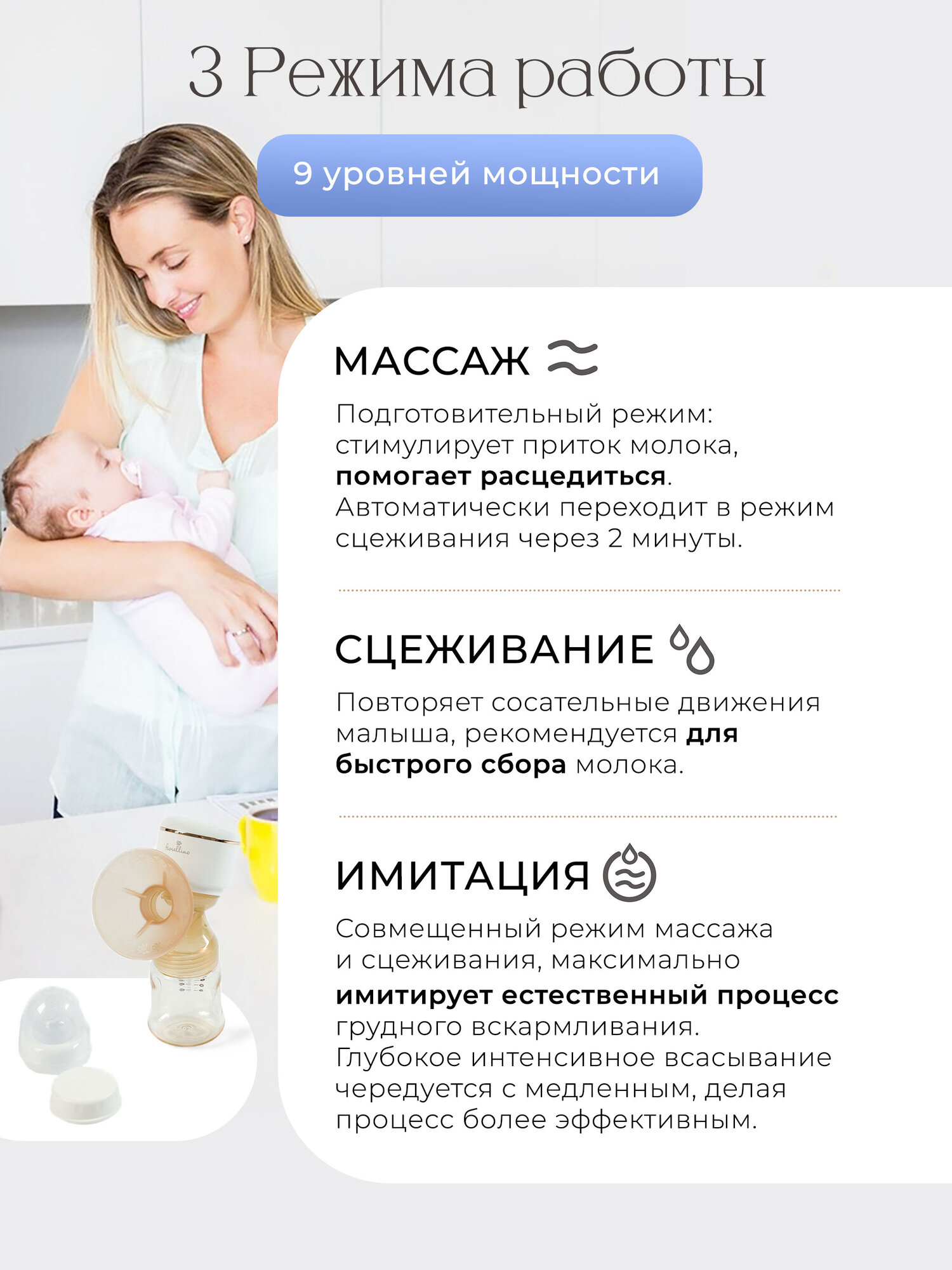 Картинки Молокоотсос Fiorellino трехфазный электрический YM-8075