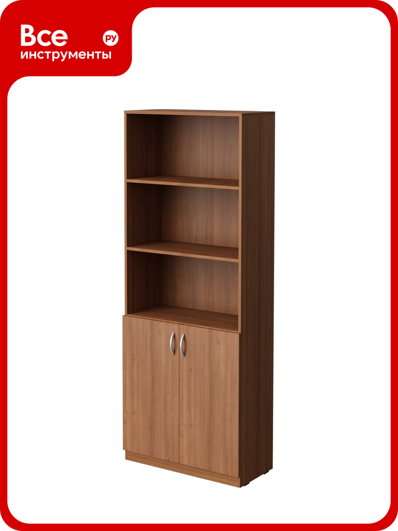 Шкаф полуоткрытый Альянс мебель с дверьми ХИТ 800x370x1925 см К-10 Орех гварнери