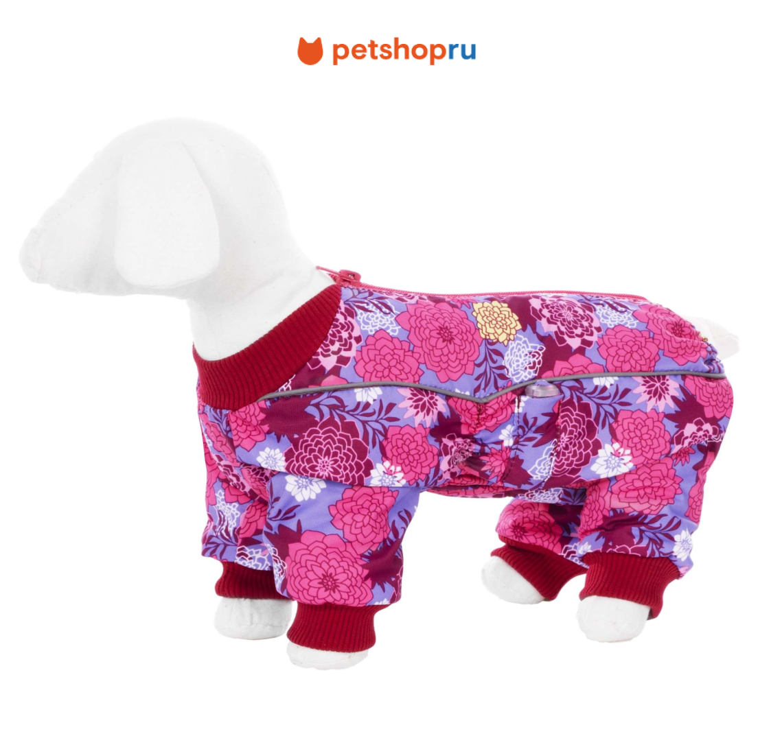 Yami-Yami одежда Комбинезон для собак на флисе с рисунком "цветы" на девочку китайская хохлатая L