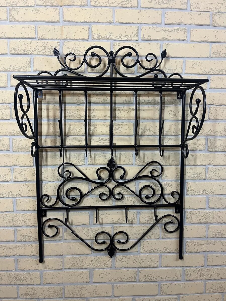 Вешалка настенная, кованая, Студия кованой мебели Нива, цвет черный — фото 1