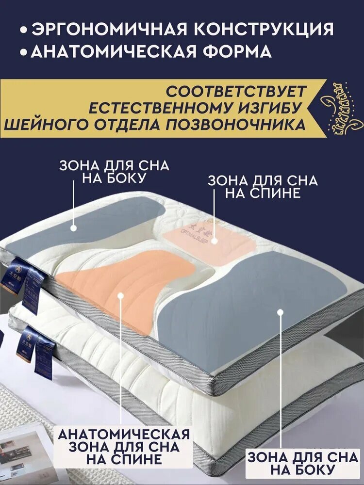 Изображение Xiaomi Ортопедическая подушка 48x74см, высота 12 см 小米矫形枕头 48x74cm，高 12cm