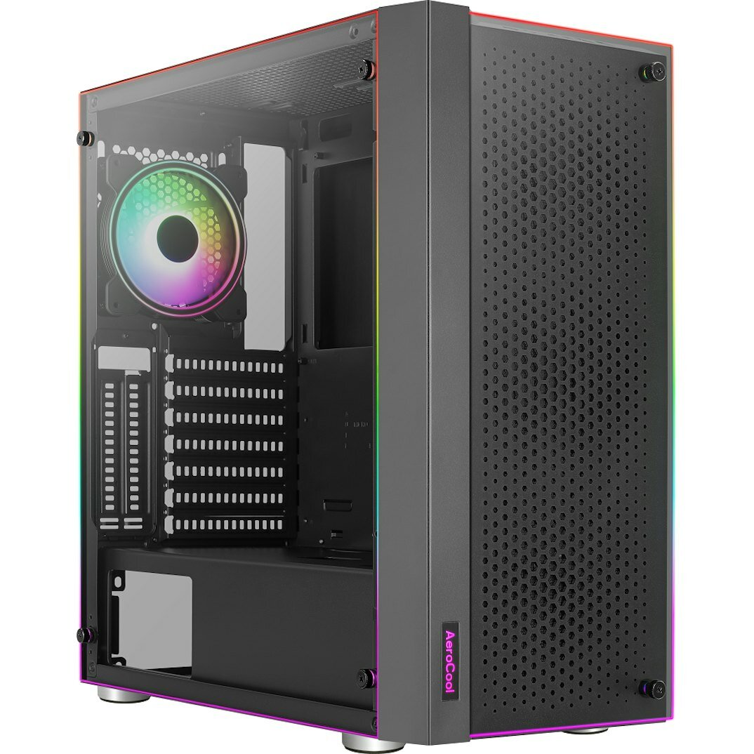 Корпус AeroCool Skribble ARGB, Midi-Tower, ARGB-подсветка, сталь, 7 слотов расширения