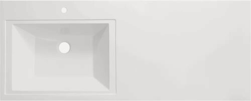 Изображение товара Раковина над стиральной машиной ESTETUS Даллас 120 L с правым крылом, на кронштейне, белая, глянцевая, раковина для ванной из искусственного камня, прямоугольная