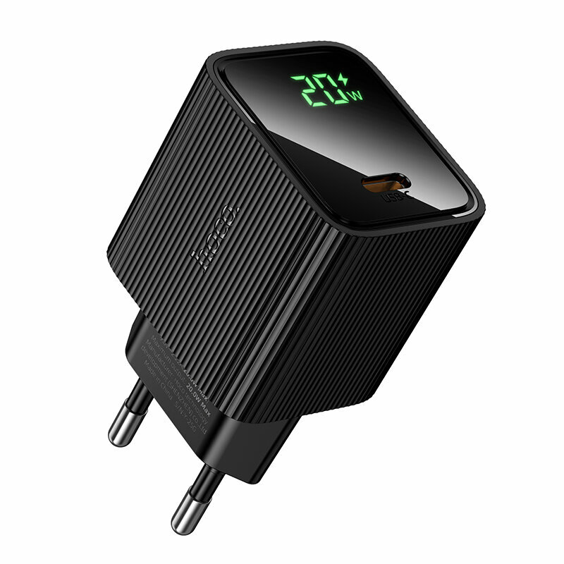 Сетевое зарядное устройство 1 PD 20W (CS82A) HOCO с дисплеем черный