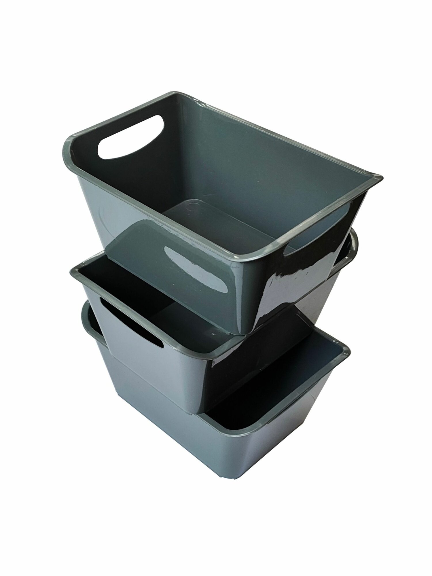 Набор 3 контейнера хозяйственных Gensini 1.5 л серые Италия