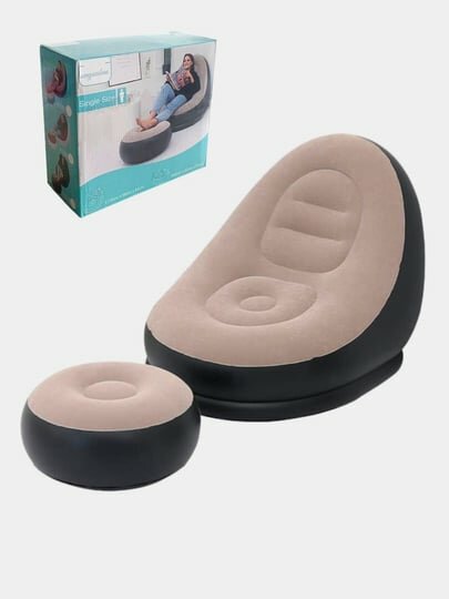 Надувное кресло и пуфик 2 в 1 – комфортный комплект для кемпинга, отдыха и путешествий