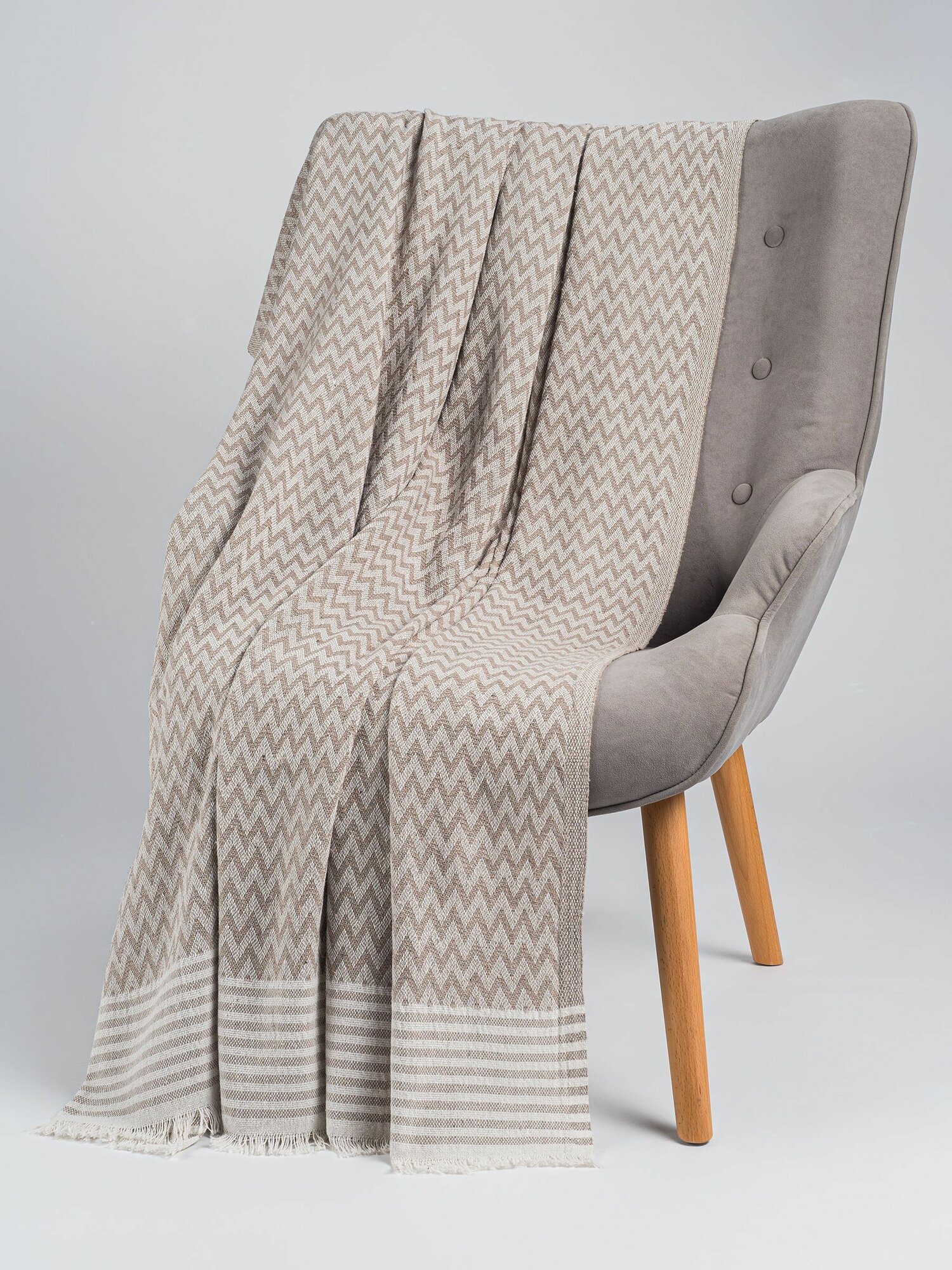 Плед ELISA цвет бежевый 170*210 , хлопок , Турция