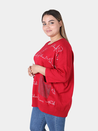 Свитер , размер OneSize, красный — фото 1