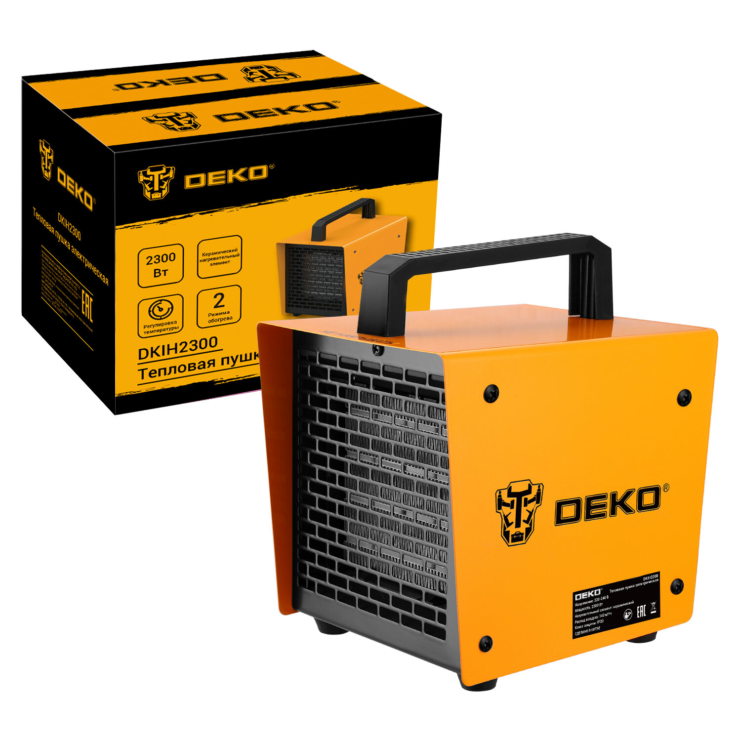 DEKO Тепловая пушка электрическая DKIH2300, 2300Вт 080-1012