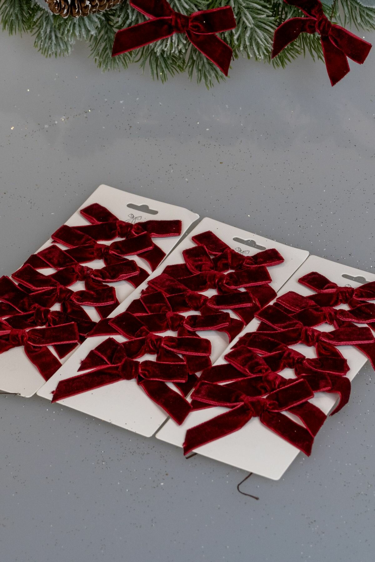 Красный велюровый бант на ёлку 18шт 7 5 см для фотозон украшение новогоднее из Pinterest для интерьера