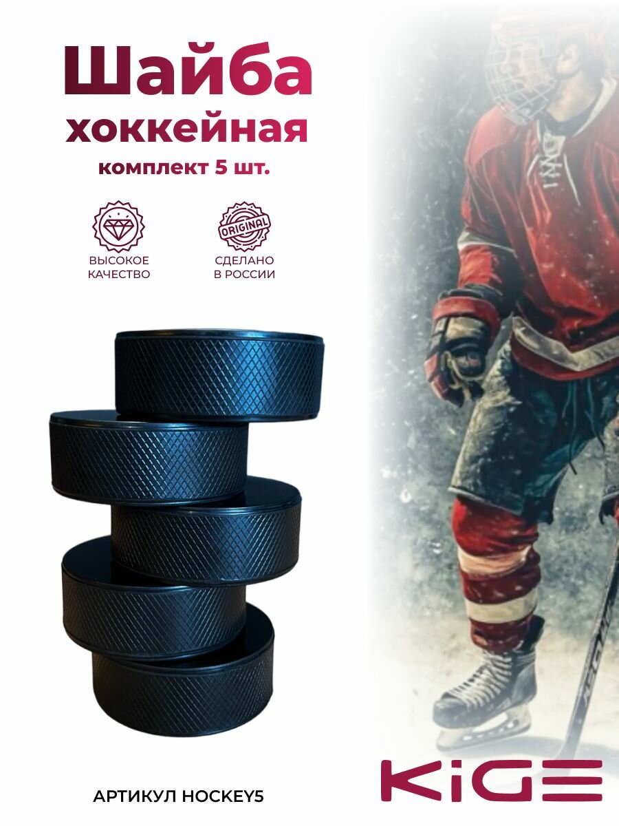 Шайба хоккейная взрослая комплект 5 шт. (751х25 мм 153 гр.)