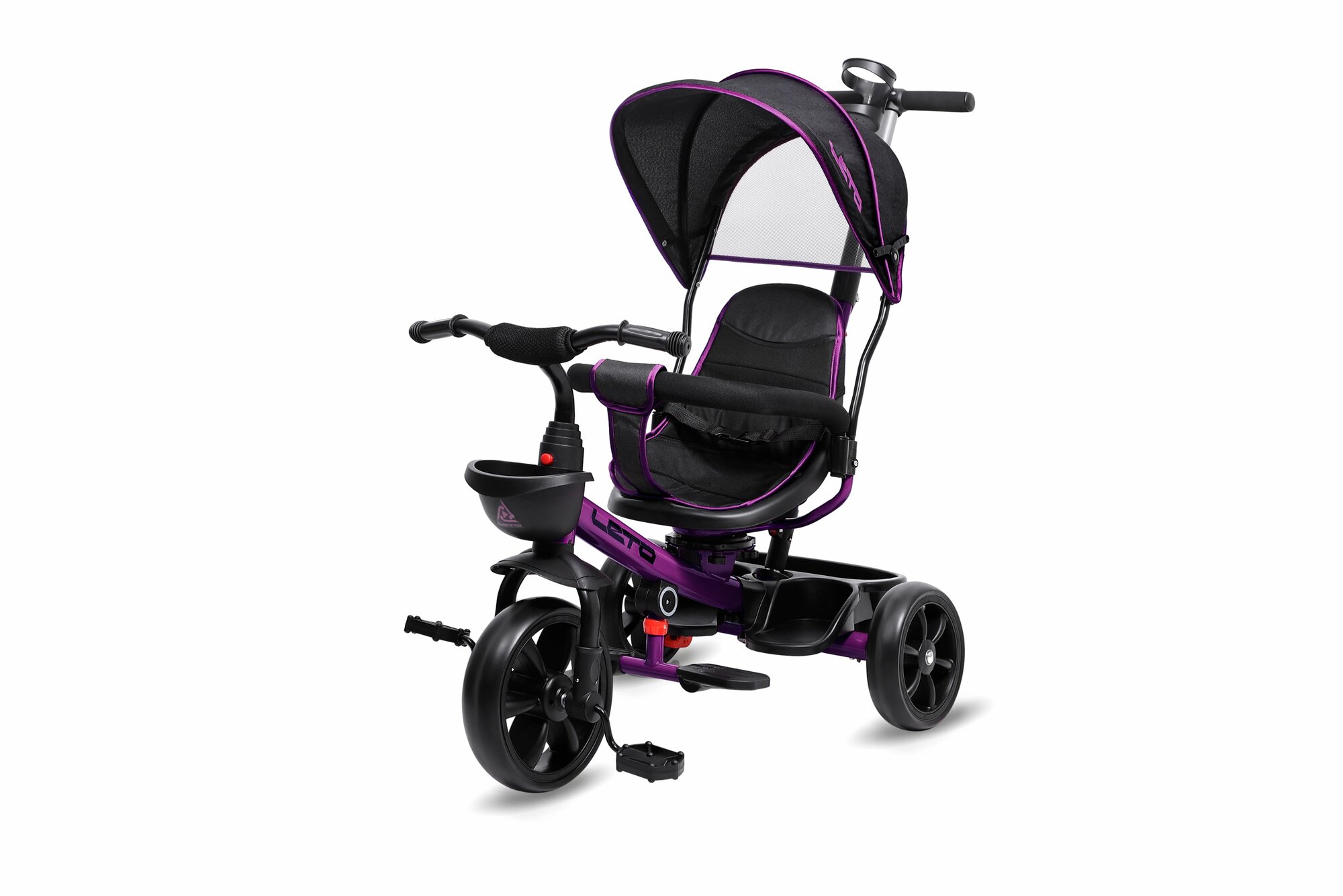 Велосипед трёхколёсный детский LETO, 10/8 PU, сидение 360, фиолетовый