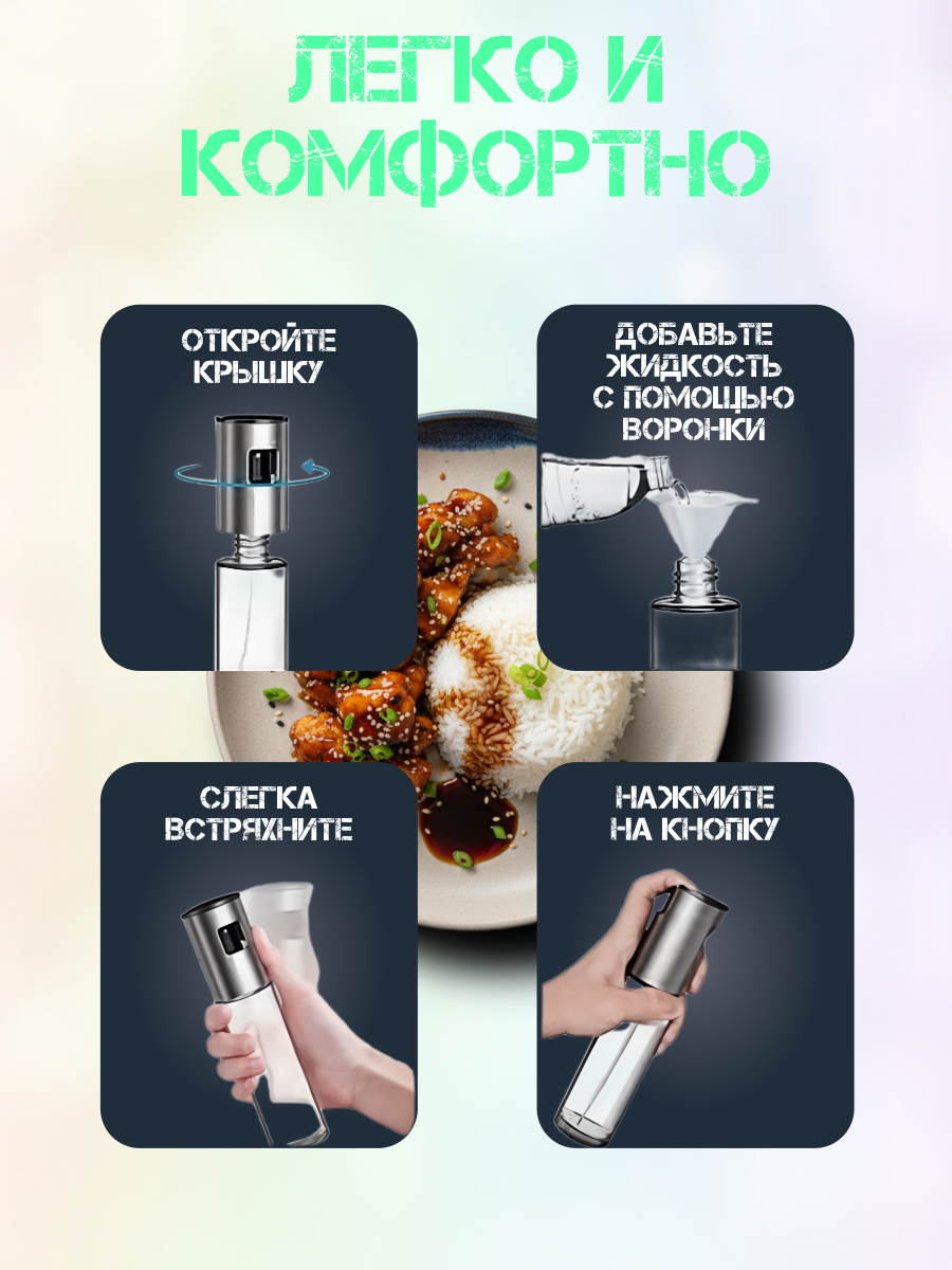 Кухонный распылитель для масла/уксуса 100мл — фото 1