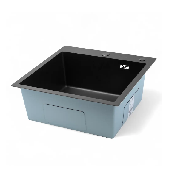 Кухонная мойка Diadonna, нержавеющая сталь, квадратная, накладная, 50x50 см — фото 1