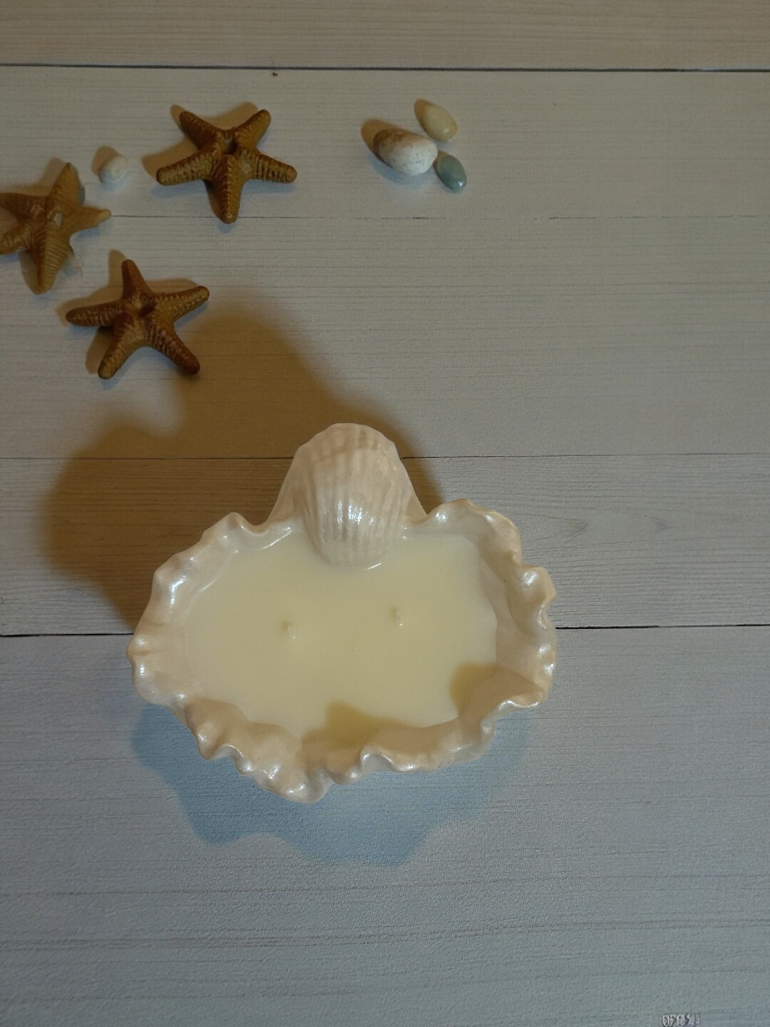 Декоративная арома-свеча Ракушка, 15*9*3 см - Кремовый