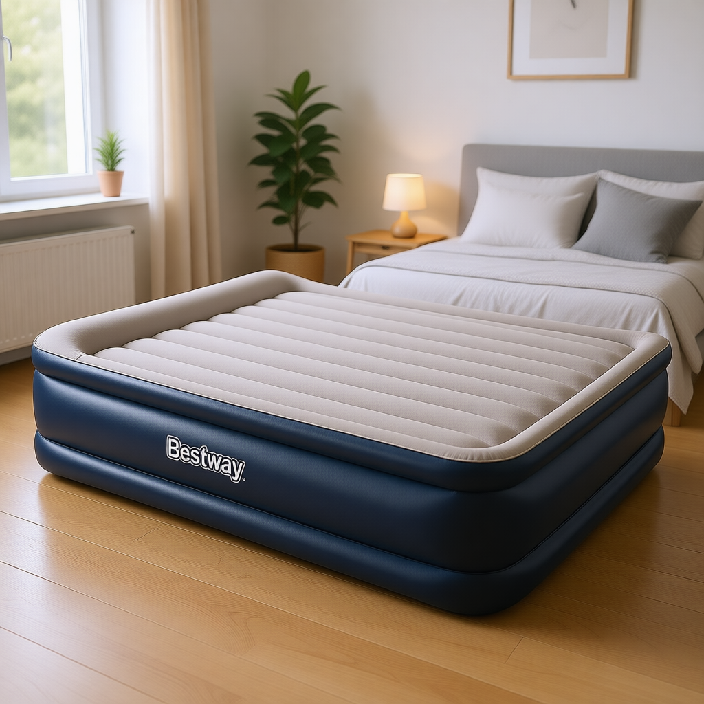 Кровать надувная двуспальная Bestway + встр. насос 220В 203х152х56см 67614