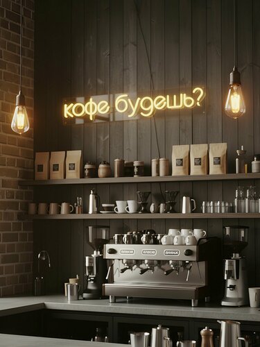 Изображение товара Неоновая вывеска "Кофе будешь?" 82х15 см, неоновая надпись, LED светильник для кофейни и кафе