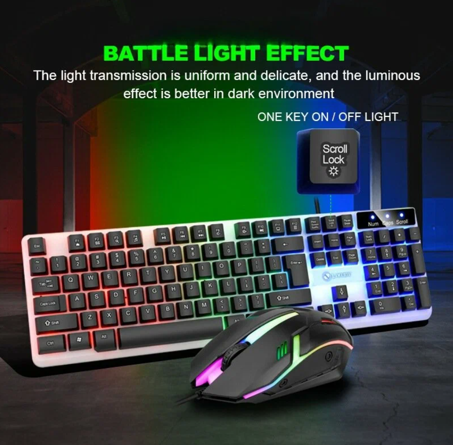Игровой комплект LIMEIDE GTX350, клавиатура + мышь, подсветка RGB, игровой, USB, черный