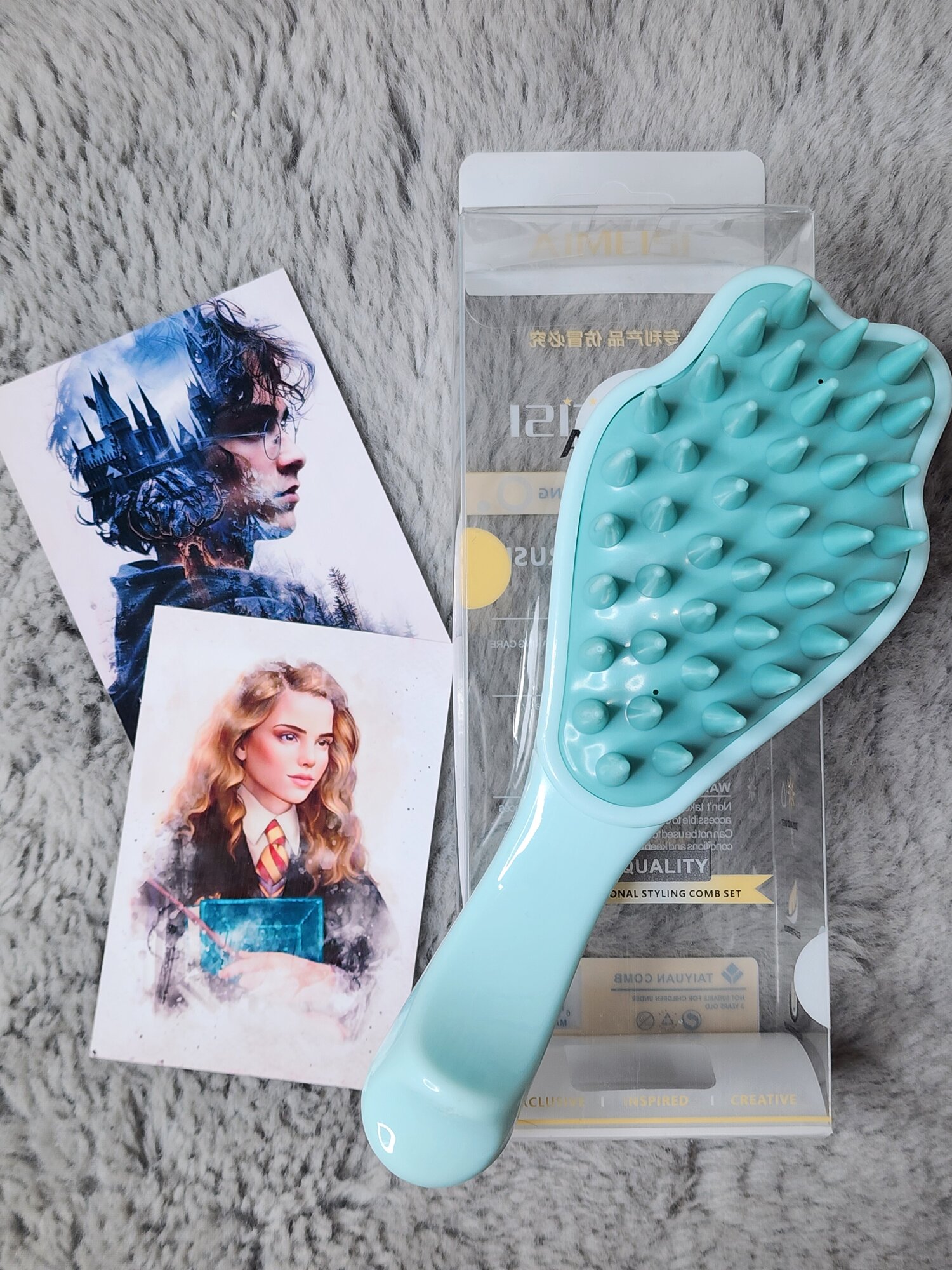 Расчёска для волос "Тренд Зима 2026", массажная, моющая, зеленая